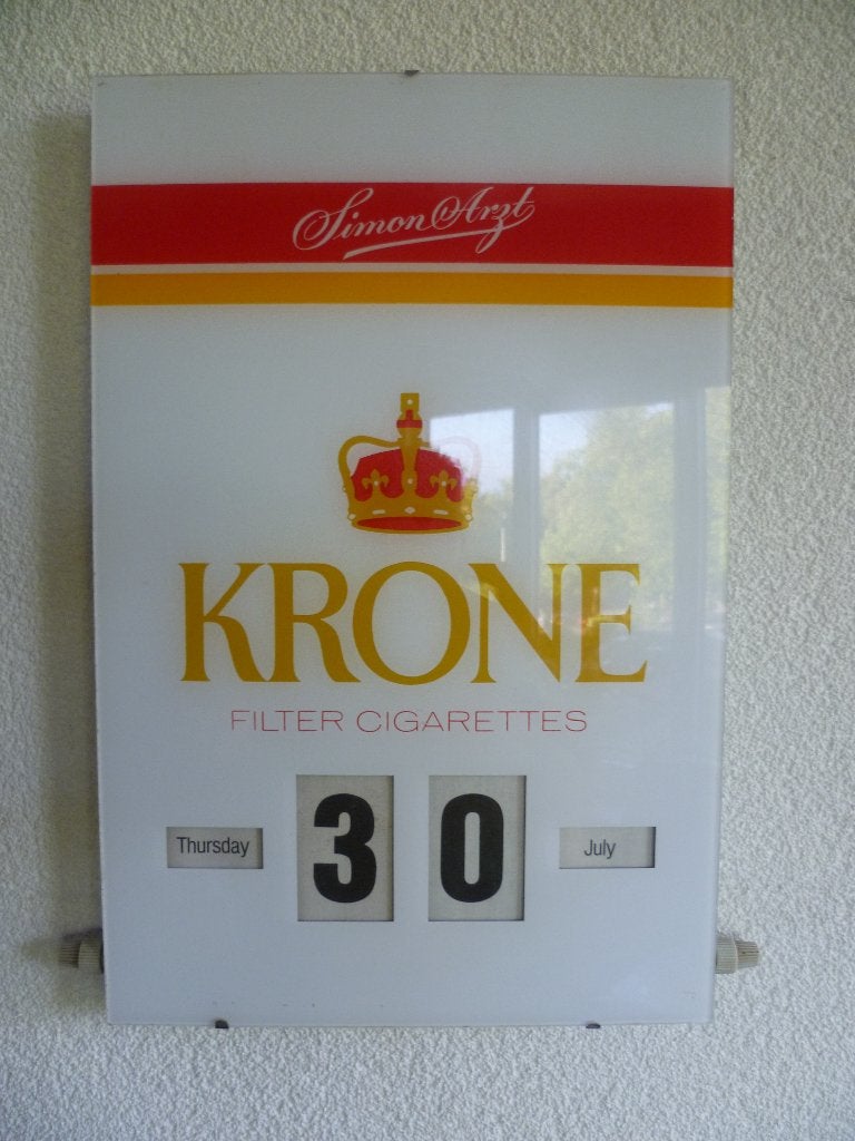 EEUWIG DURENDE KALENDER"KRONE FILTER CIGARETTES"JAREN 50-60, Collections, Marques & Objets publicitaires, Enlèvement ou Envoi