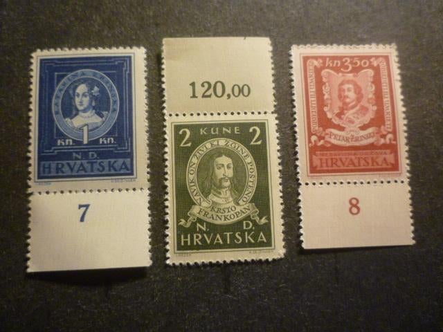 Kroatië/Croatie 1943 Mi 103/104/105** Postfris/Neuf, Postzegels en Munten, Verzenden