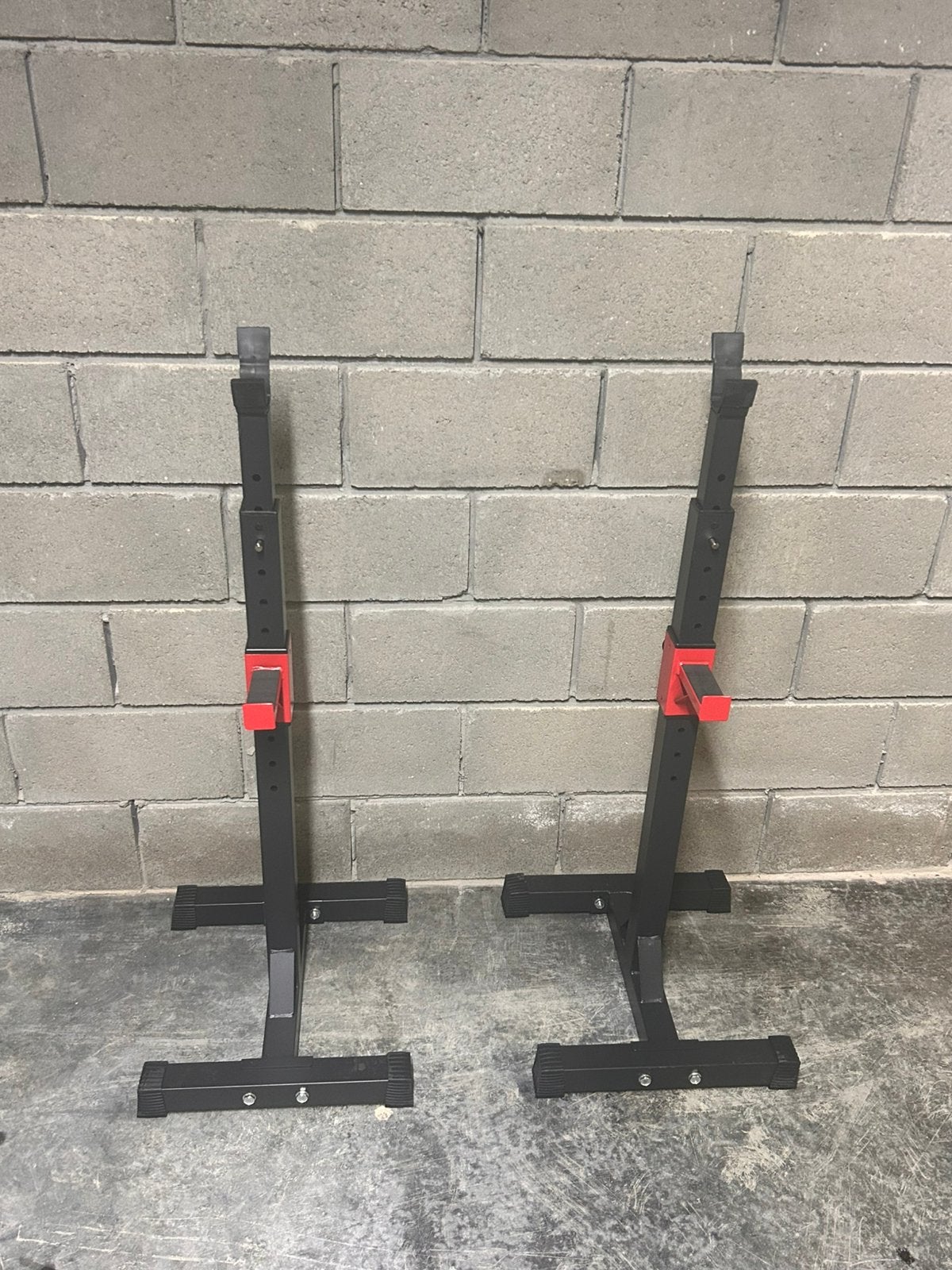 Bench press en squat statief, Sport en Fitness, Ophalen, Krachtstation, Metaal, Benen