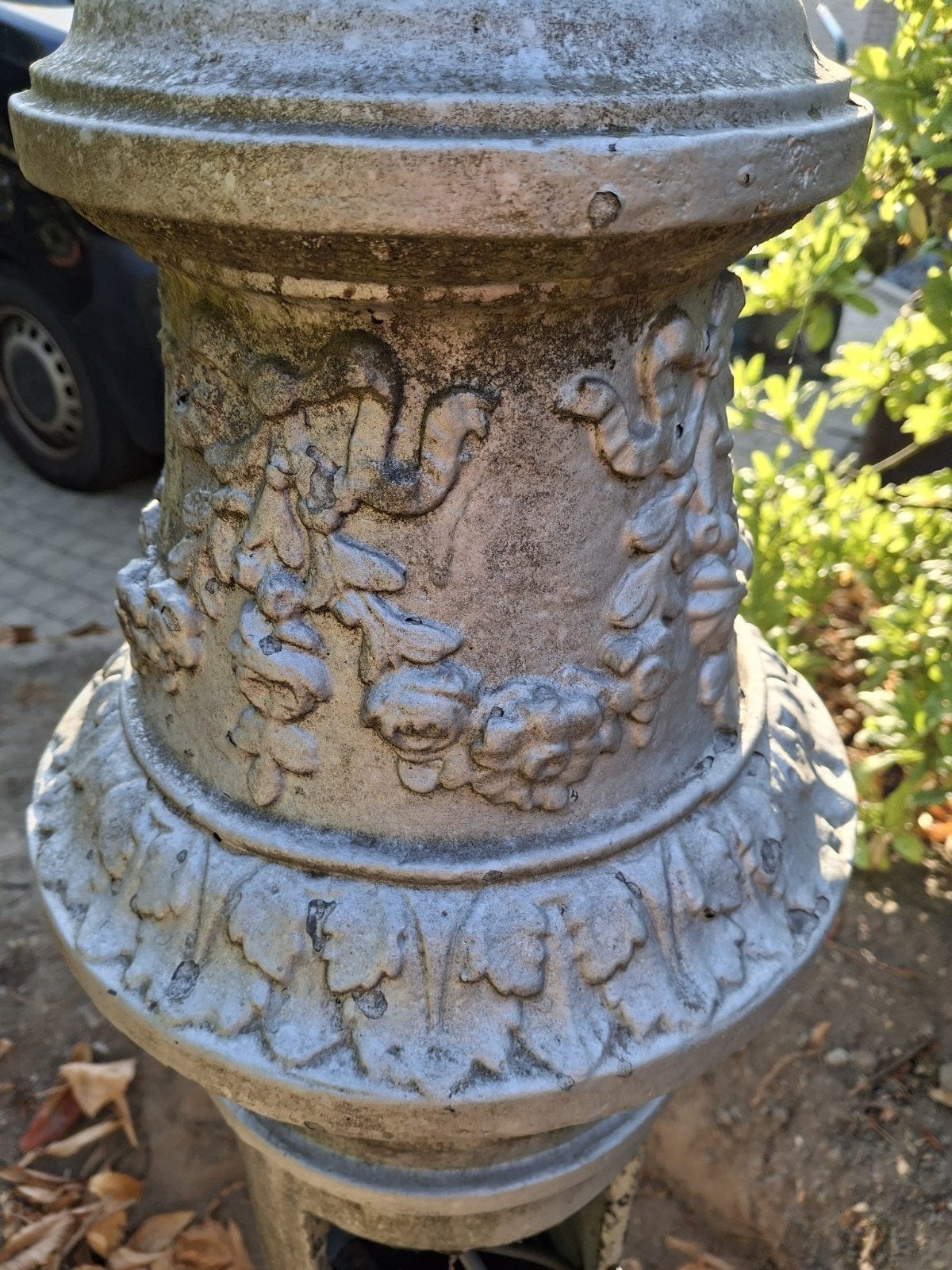 2 originele gietijzeren Brusselse lantaarnpalen, Tuin en Terras, Buitenverlichting, Ophalen, Gebruikt, IJzer
