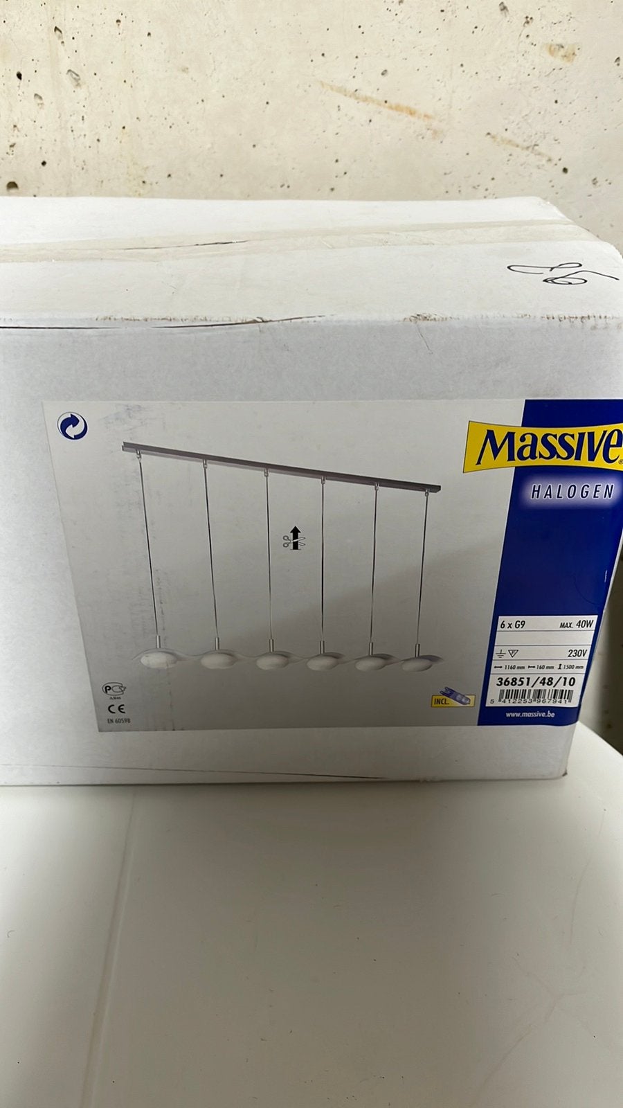 Plafondlamp wave 6 lampen, geschikt voor LED, Huis en Inrichting, Ophalen, Zo goed als nieuw, Plafondlamp, LED