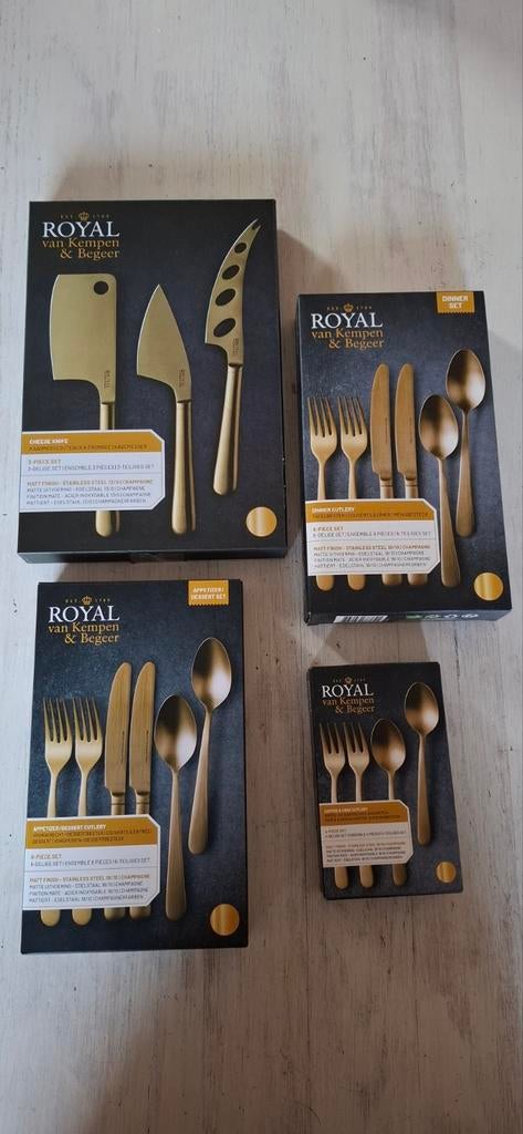 Luxe bestekset Royal van Kempen & Begeer – champagne goud (b, Ophalen of Verzenden, Bestekset