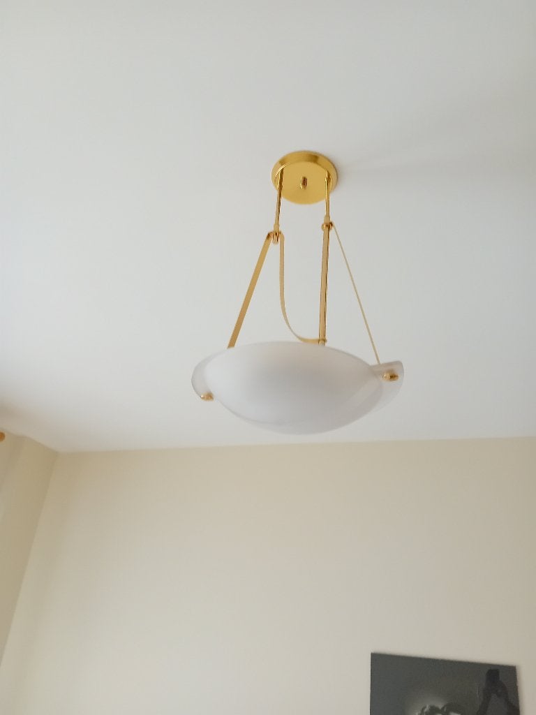Luminaire année 80,plaquè or, Enlèvement, Utilisé, Verre, Autres culots