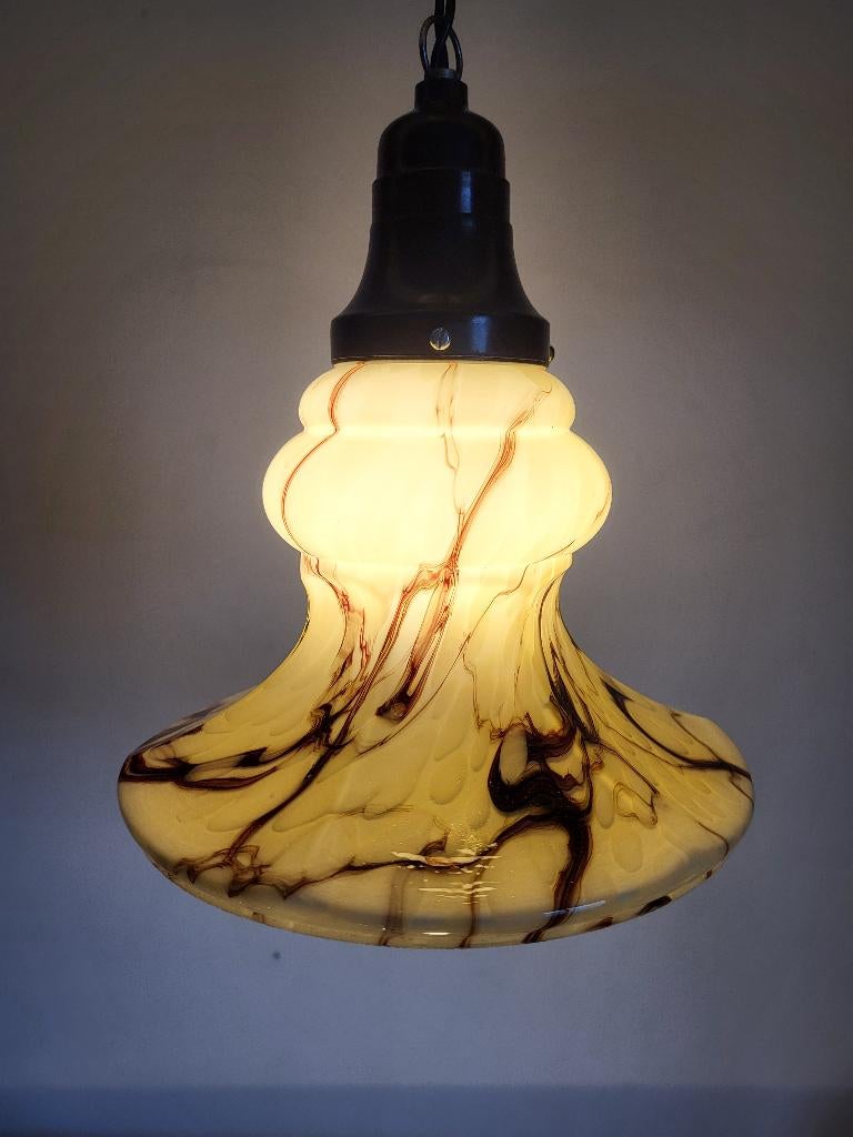 Art deco opaline glazen lamp, Antiek en Kunst, Ophalen of Verzenden