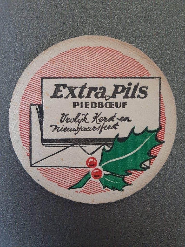 Bierviltje Piedboeuf 7 :  Vrolijk ..., Verzamelen, Ophalen of Verzenden, Gebruikt, Viltje(s), Jupiler