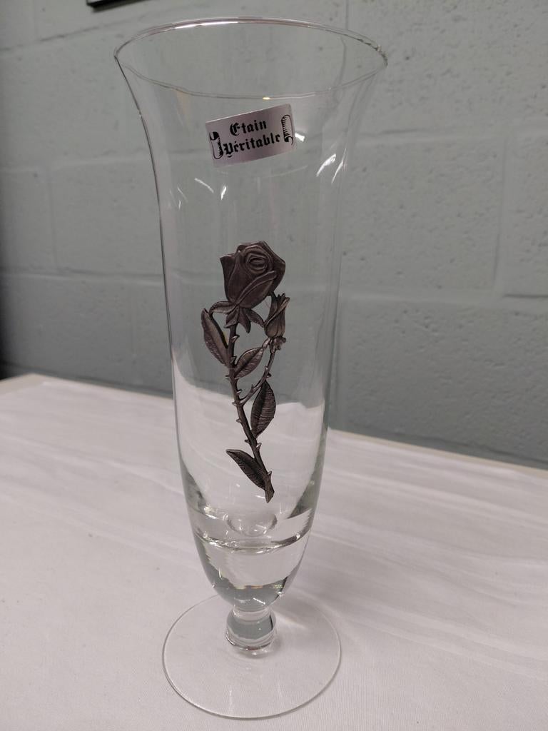 Vase avec décoration en étain, Antiquités & Art, Enlèvement