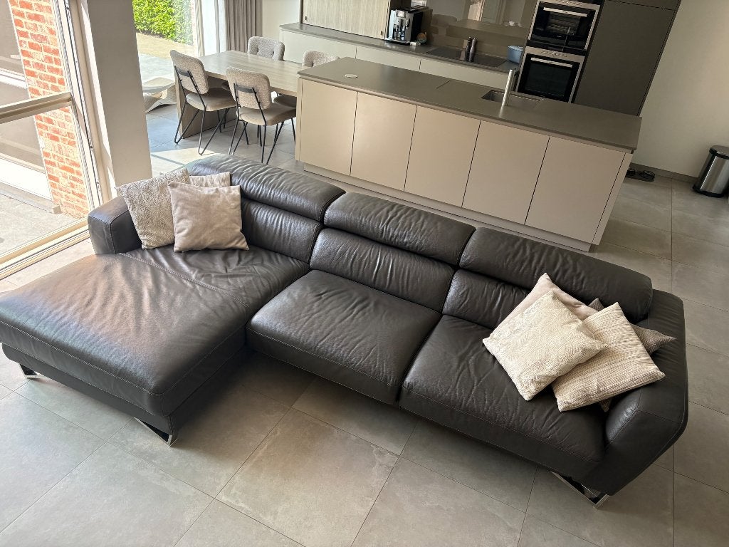 Lederen salon Nicoletti Home, 300 cm ou plus, Quatre personnes ou plus, 125 à 150 cm, Enlèvement