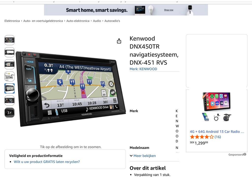 Kenwood Dnx-450tr motorhome navigatie systeem met camera., Ophalen, Zo goed als nieuw