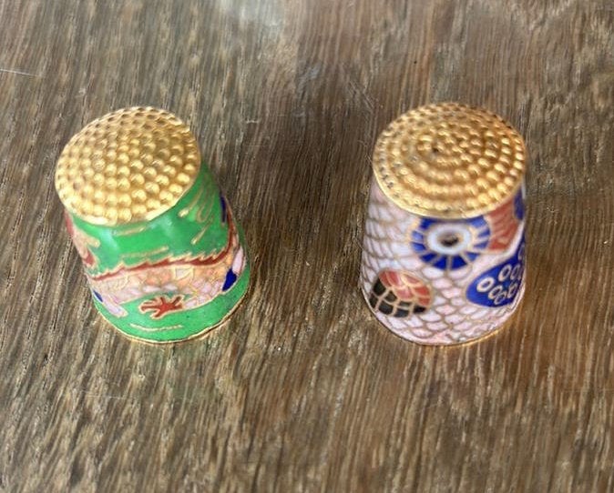 Vintage Cloisonné emaille vinderhoeden draak,uil motief, Ophalen of Verzenden, Zo goed als nieuw, Brons