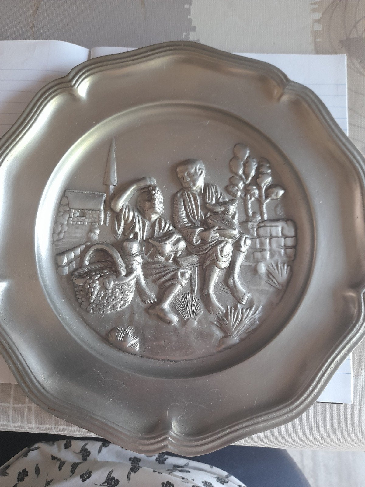 Vintage tinnen bord, Antiek en Kunst, Antiek | Tin, Ophalen of Verzenden