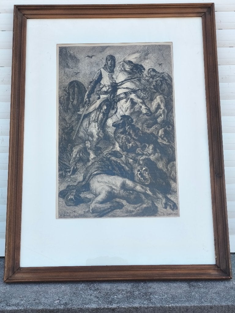 Gravure après a bourlard signe Alfred duriau, Antiquités & Art, Enlèvement ou Envoi, Gravure