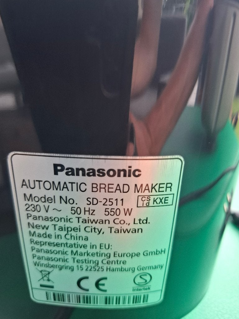 Broodbakmachine Panasonic SD-2511, Elektronische apparatuur, Broodbakmachines, Gebruikt, Meer dan 10 programma's, 400 tot 800 gram deeg