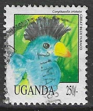 Uganda 1992 - Yvert 914 - De Grote Blauwe Toerako (ST), Postzegels en Munten, Postzegels | Afrika, Verzenden, Gestempeld