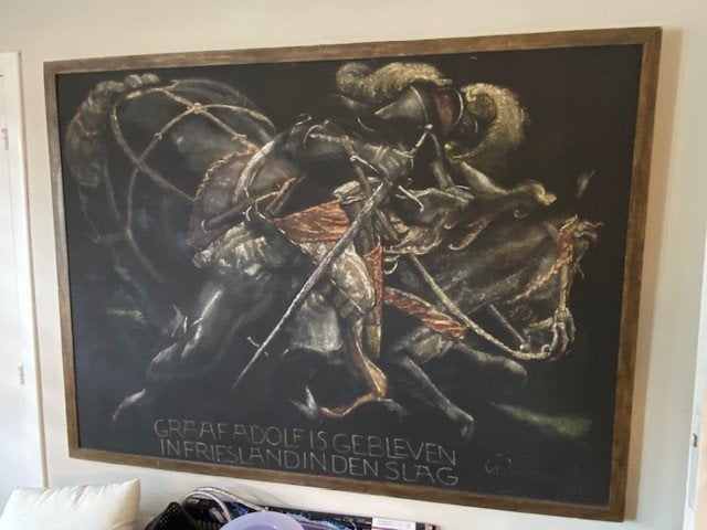 (8) GROOT SCHILDERIJ / HISTORISCH, Antiek en Kunst, Ophalen, Paneel, Portret of Personen, Klassiek