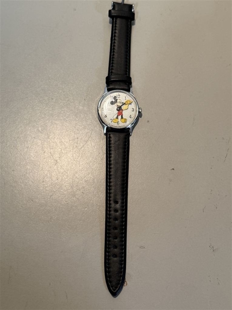 Vintage 1970 Timex Mickey Mouse horloge - Walt Disney Produc, Handtassen en Accessoires, Ophalen of Verzenden, Gebruikt