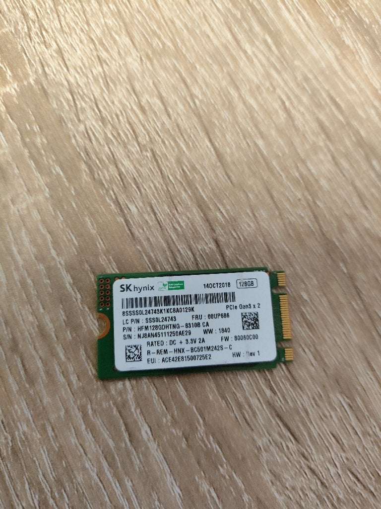 SK Hynix Nvme m.2 SSD 128GB 2242, 128GB, Enlèvement ou Envoi, SSD, Interne