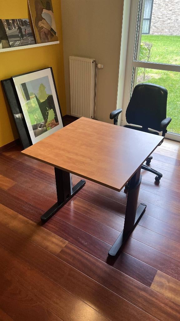 Bureautje vierkant 0,8 x 0,8m (Inofec), Ophalen, Zwart, Gebruikt, 80 cm