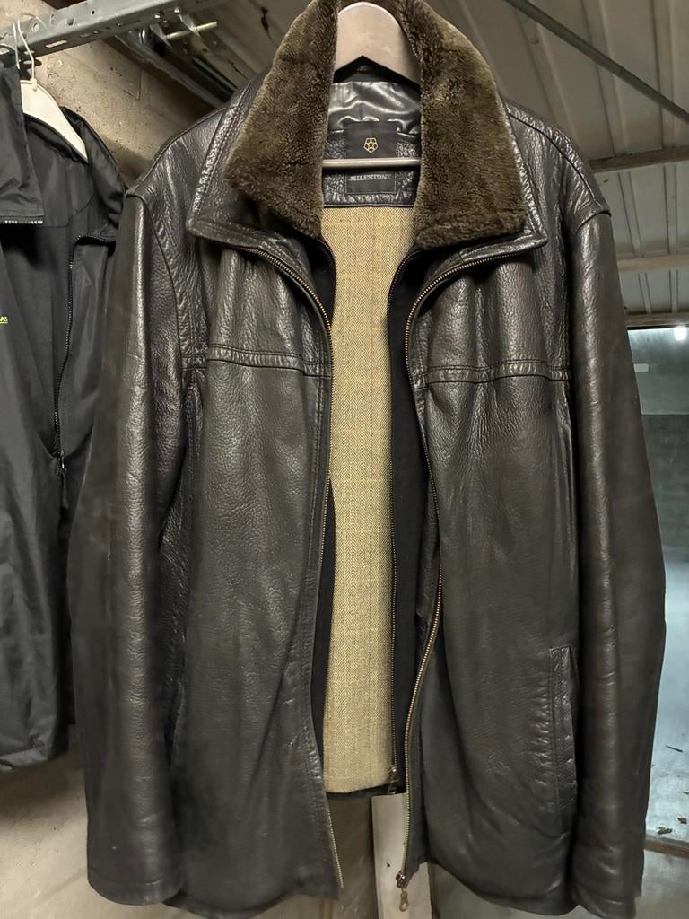 Lederen heren jas M56, Ophalen of Verzenden, Gedragen, Maat 56/58 (XL), Bruin