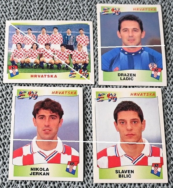 Panini/Europa '96/Croatie/Fond noir/16 pièces, Envoi, Comme neuf, Affiche, Image ou Autocollant