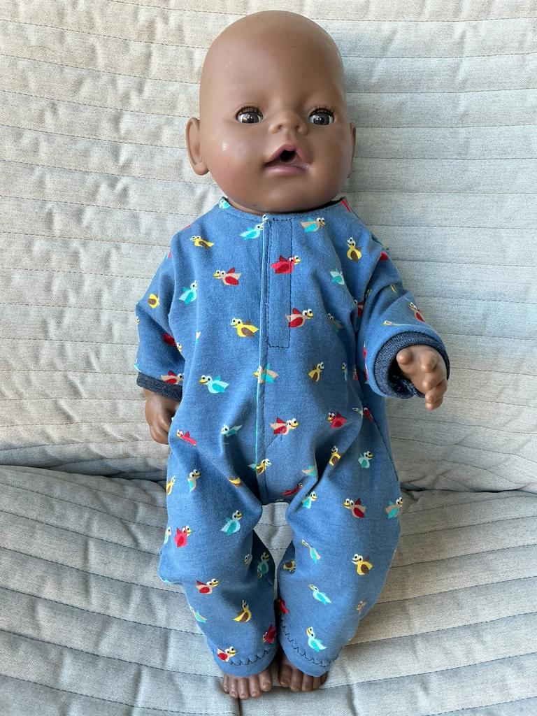 109. Babyborn: Nieuw blauw speelpakje met vogeltjes, Enlèvement ou Envoi, Neuf, Baby Pop
