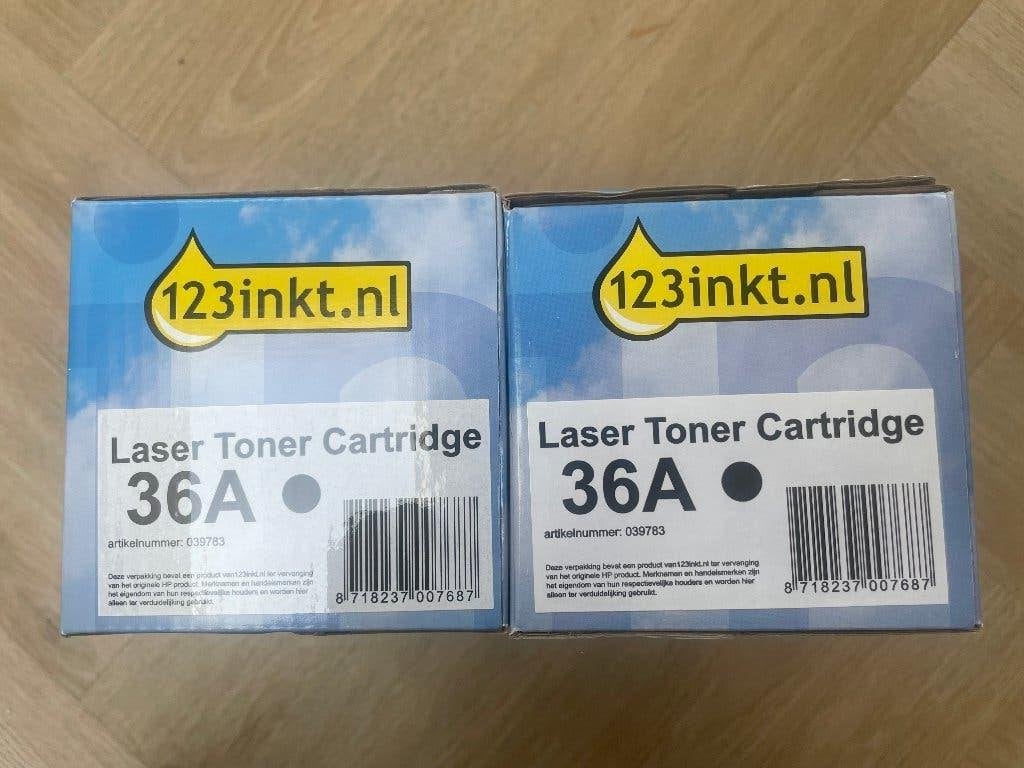 2 toners CB436A (HP 36A) zwart HP M1120mfp/M1522mfp/P1505, Ophalen of Verzenden, Nieuw, Toner, 1 2 3 inkt