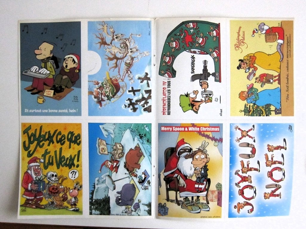 8 cartes postales Noël supplément du Spirou 3355 (2002), Plusieurs BD, Enlèvement ou Envoi, Comme neuf, Divers auteurs