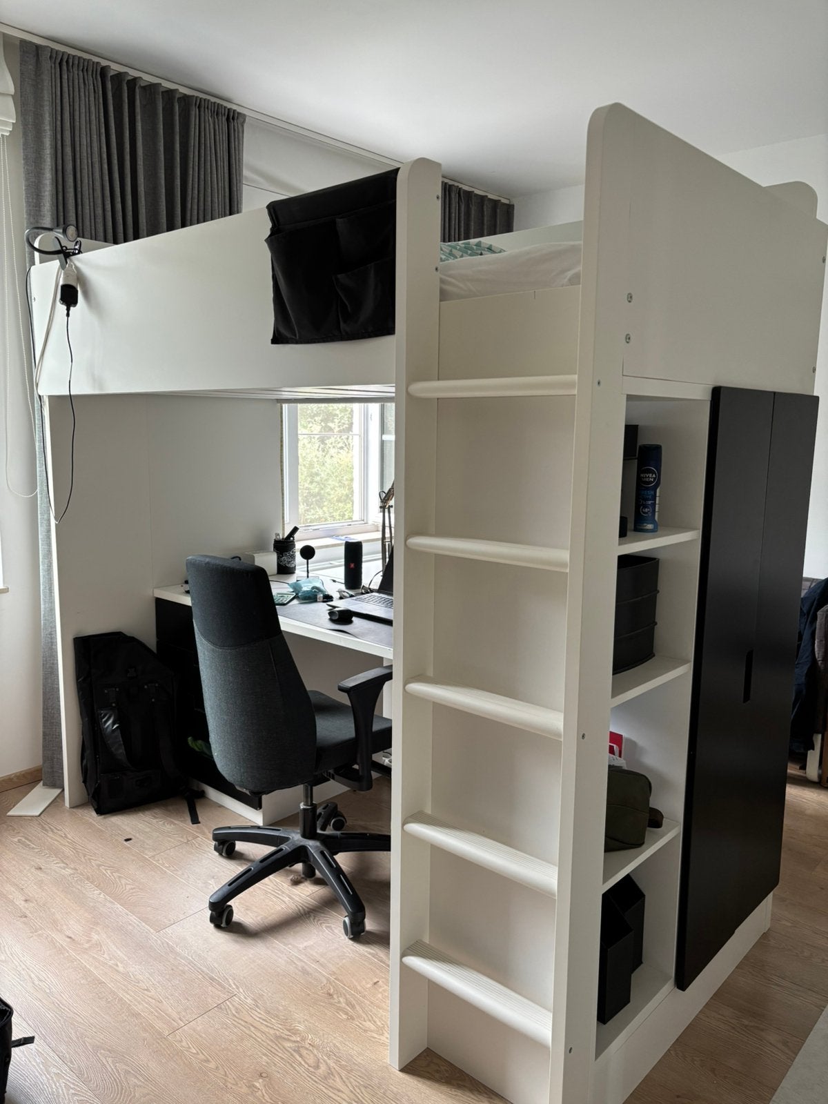 Hoogslaper met bureau, Ophalen, Gebruikt, Eenpersoons, 200 cm