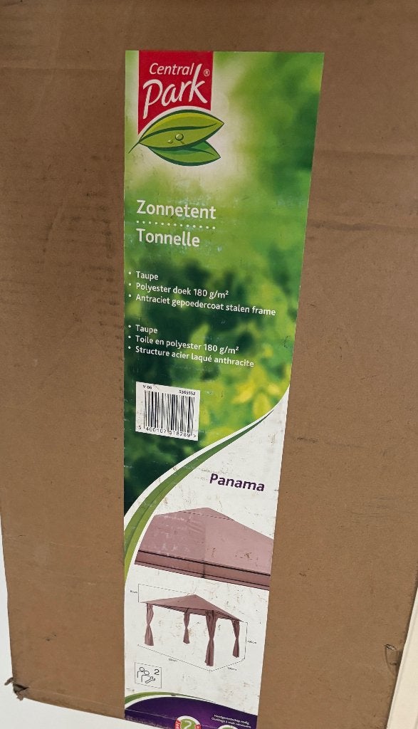 FR — Tonnelle Central Park Panama 3x3 m – Taupe, Moins de 4 mètres, Comme neuf, Tente pagode, 2 mètres ou plus