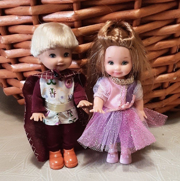 Barbie Mattel 2 vintage mini popjes, Verzamelen, Poppen, Zo goed als nieuw, Pop, Ophalen of Verzenden