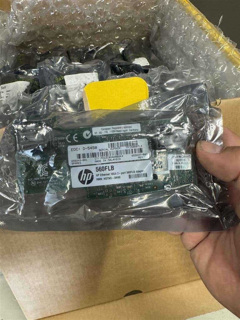 HP Ethernet 10GB 2-port 560FLB Adapter P/N 656243-001 - 65 s, Computers en Software, Netwerkkaarten, Ophalen of Verzenden, Nieuw
