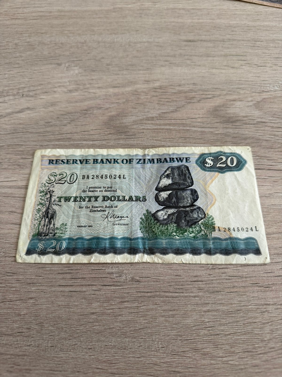 20 dollars Zimbabwe 1983 ! !, Enlèvement ou Envoi