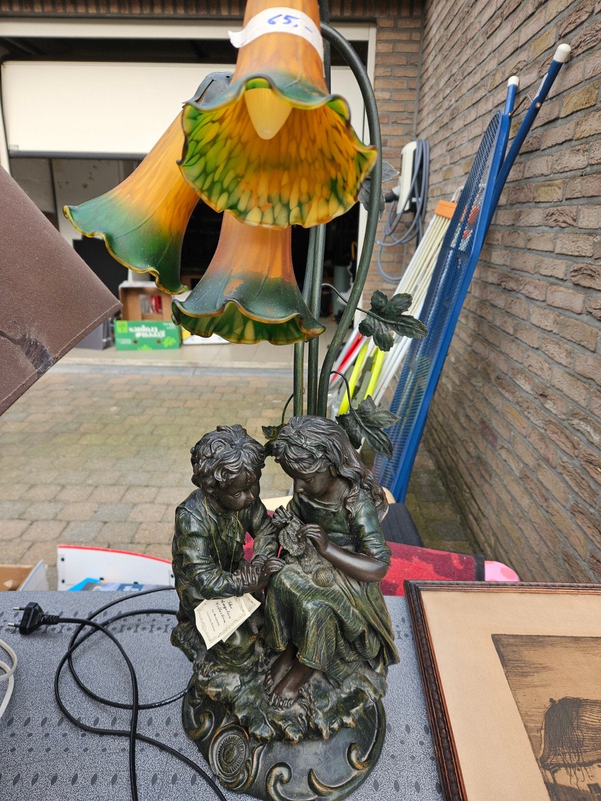 Angelica collection tafellamp, Art deco, E14 (klein), Zo goed als nieuw, Bruin