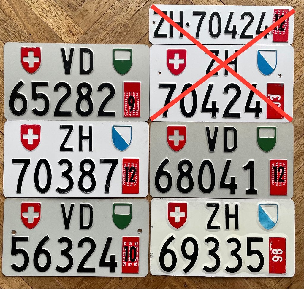 Nummerplaat ZWITSERLAND SWISS plaque d'immatriculation, Enlèvement ou Envoi, Utilisé