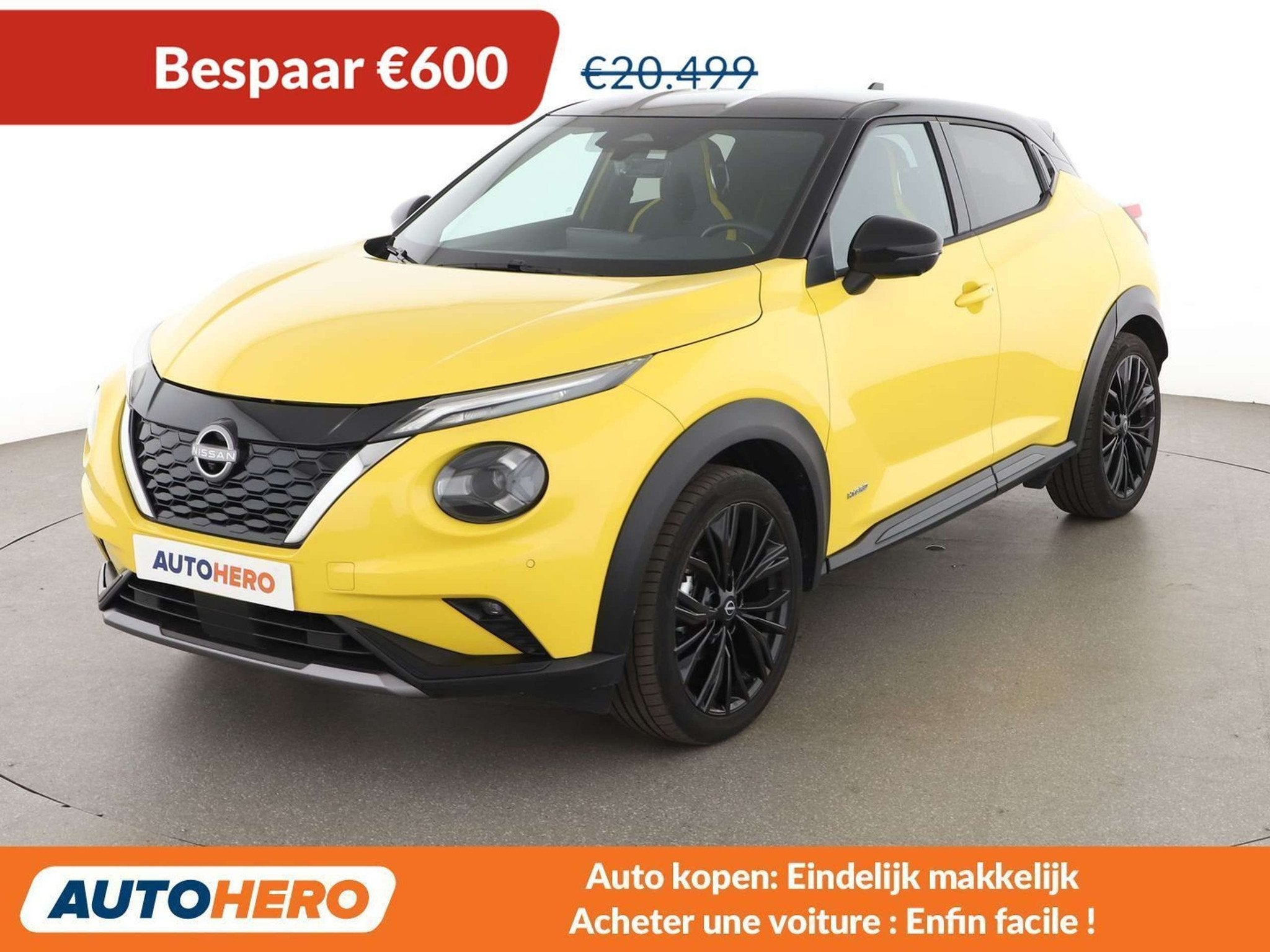 Nissan Juke 1.6 Hybrid N-Sport (automatique), Cuir, Achat, Euro 6, Jaune