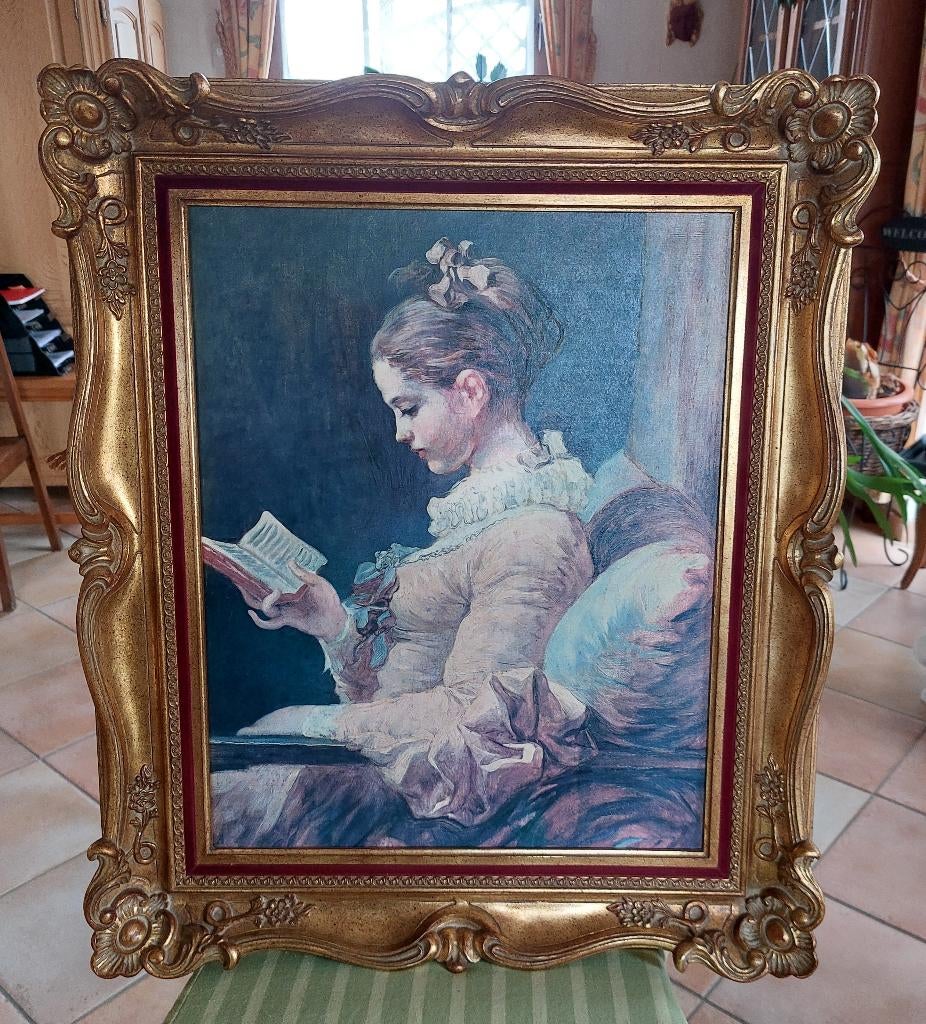Reproduction sur toile "FRAGONARD", Antiek en Kunst, Ophalen