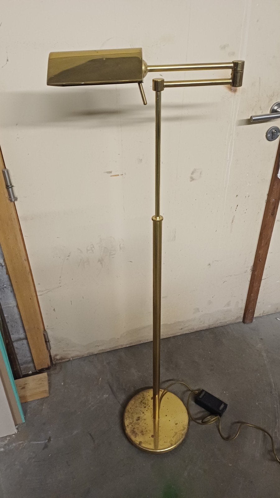 Vintage verstelbare koperen leeslamp - Mid-style