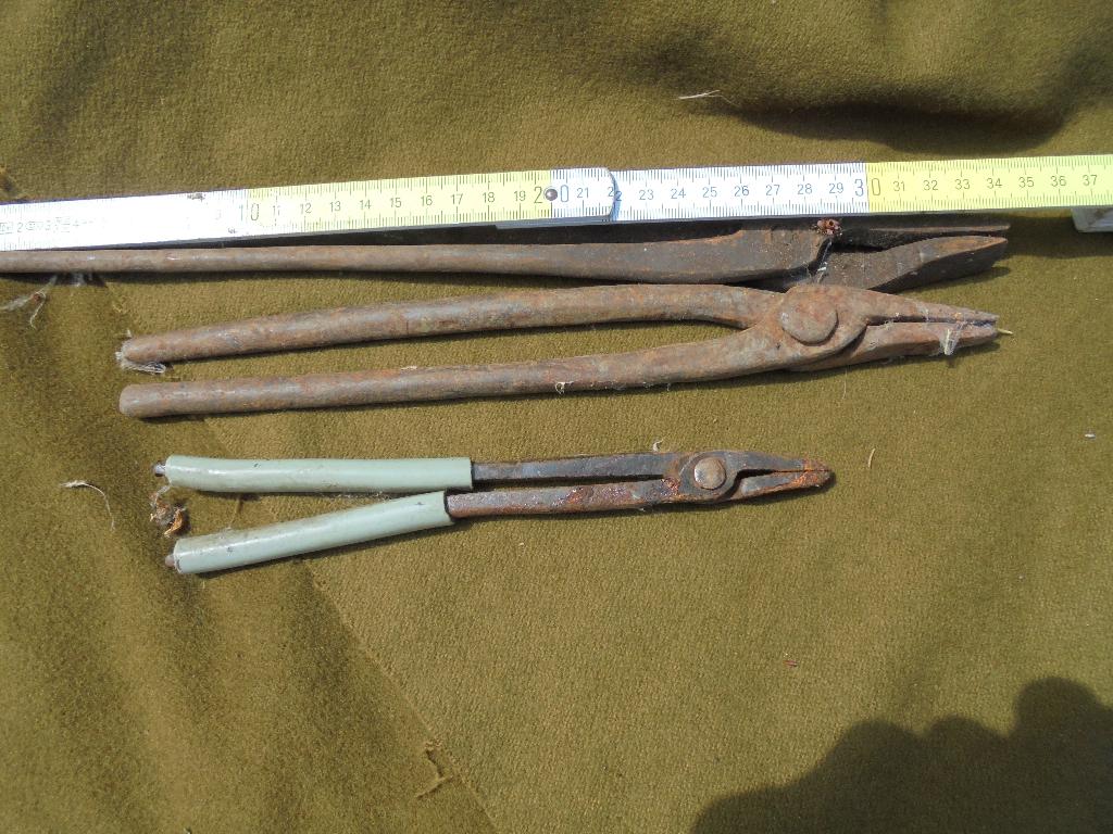 set van 3 oude smitangen, Antiek en Kunst, Antiek | Gereedschap en Instrumenten, Ophalen of Verzenden