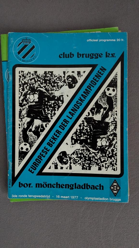 Programmaboekje Club Brugge - Bor. Mönchengladbach 16/3/1977, Verzamelen, Ophalen of Verzenden, Gebruikt, Boek of Tijdschrift