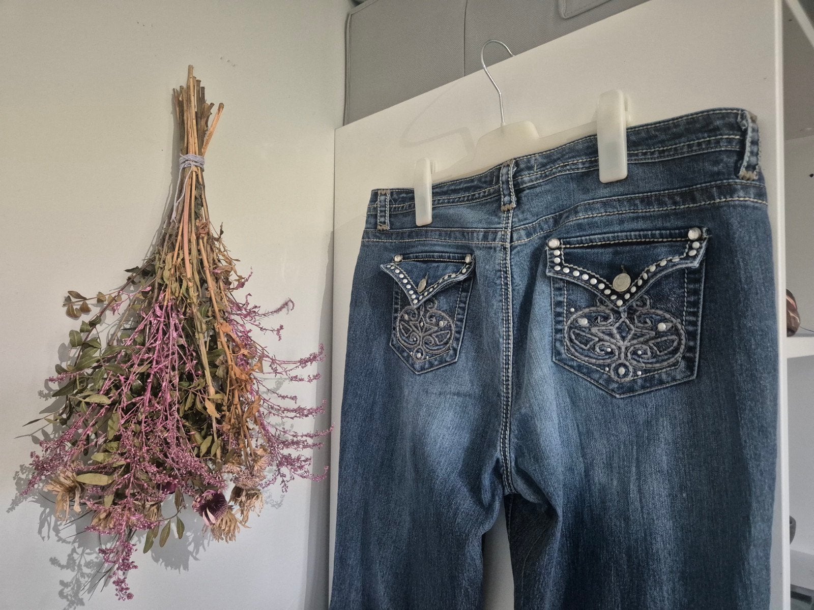 Jeans vintage et Y2K uniques (tailles L à 4XL), avec broderi, Vêtements | Femmes, Jeans, Enlèvement ou Envoi, Porté, Bleu