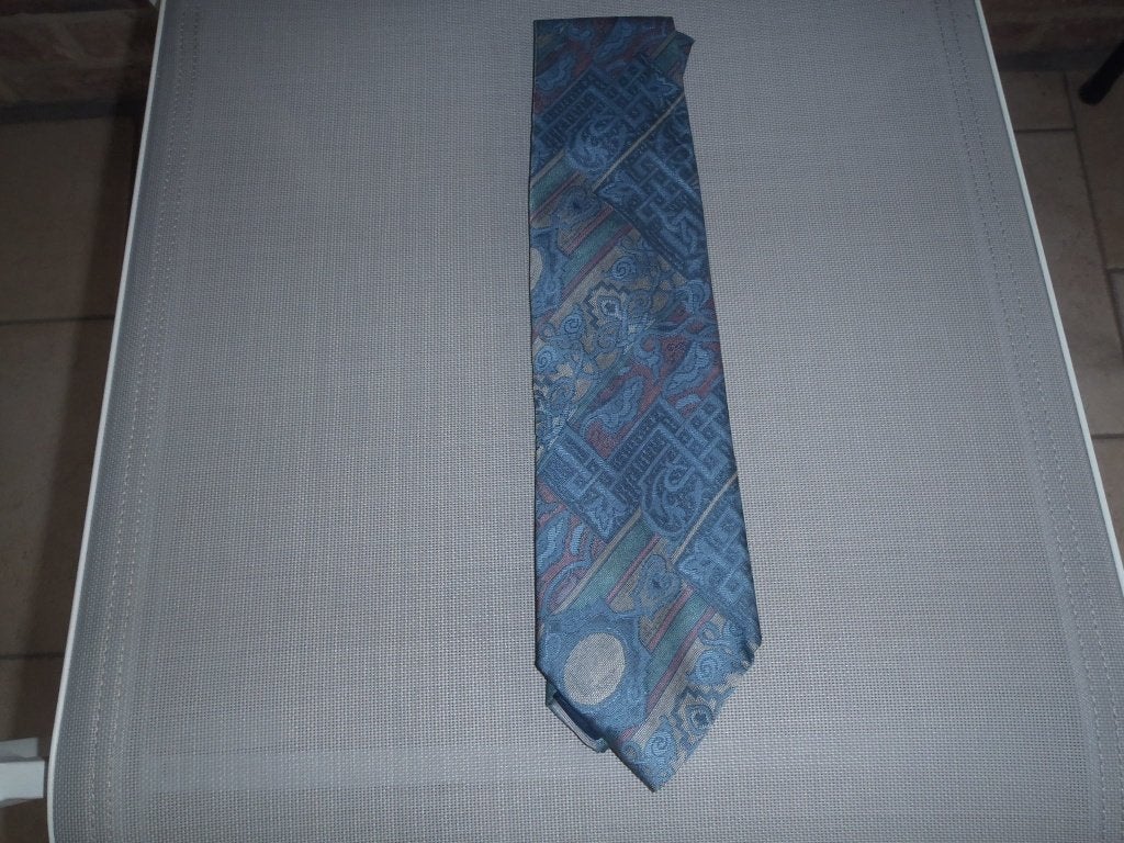 stropdas met patroon, Ophalen of Verzenden, Zo goed als nieuw, Blauw, Met patroon