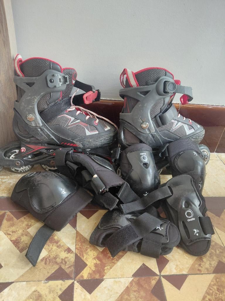 inlineskates maat 33 - 36 met beschermers, Sport en Fitness, Skeelers, Ophalen, Gebruikt, Kinderen