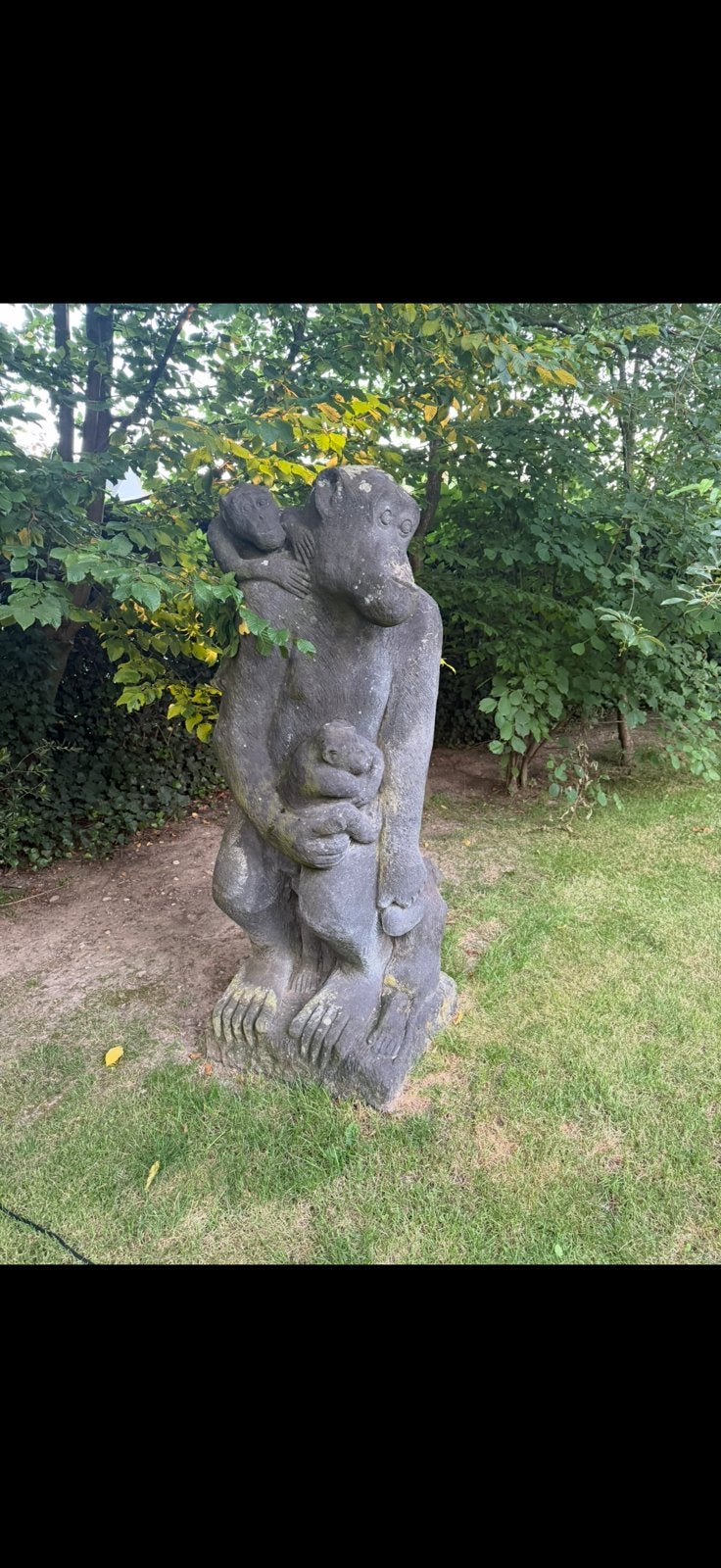 Tuin beeld apen familie, Ophalen, Zo goed als nieuw