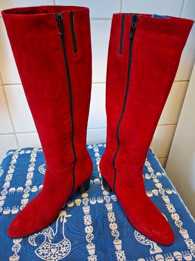 lange botten, Ophalen, Hoge laarzen, Zo goed als nieuw, Rood