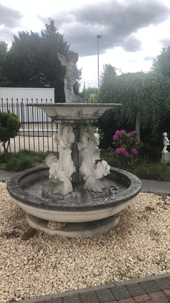 Tuin fontein franse zandsteen, Ophalen, Gebruikt, Hardsteen, Waterornament