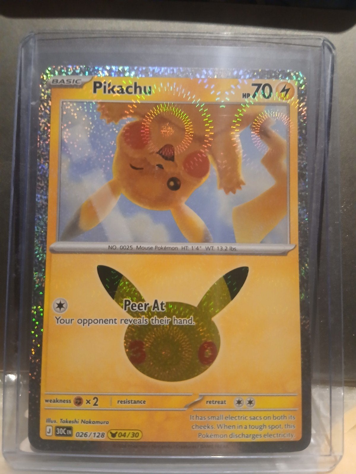 pikachu 04/30 pokemon 30 celebrations, Enlèvement ou Envoi, Neuf, Cartes en vrac, Foil