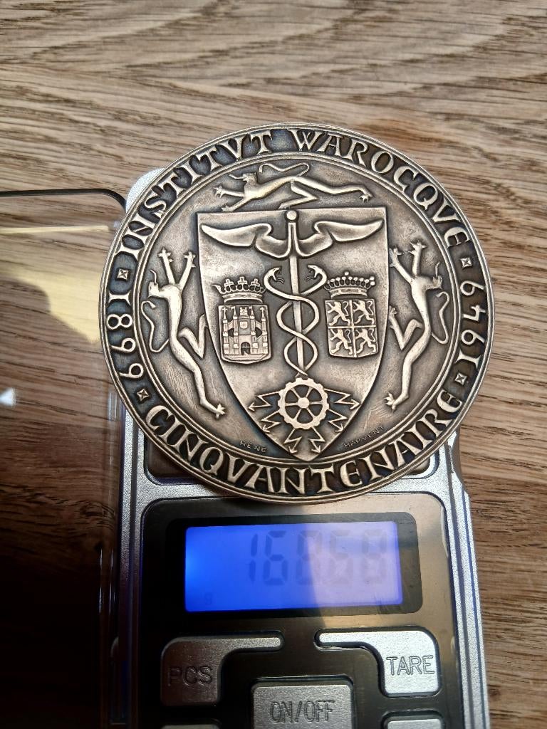 Fisch A900-medaille | René Harvent | Institut Warocqué, Verzenden, Zilver