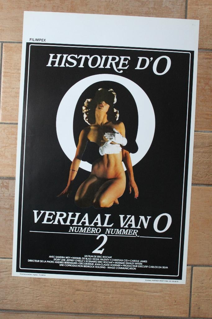 filmaffiche Histoire d'O nr 2 1984 filmposter, Rechthoekig Staand, Ophalen of Verzenden, Zo goed als nieuw, A1 t/m A3
