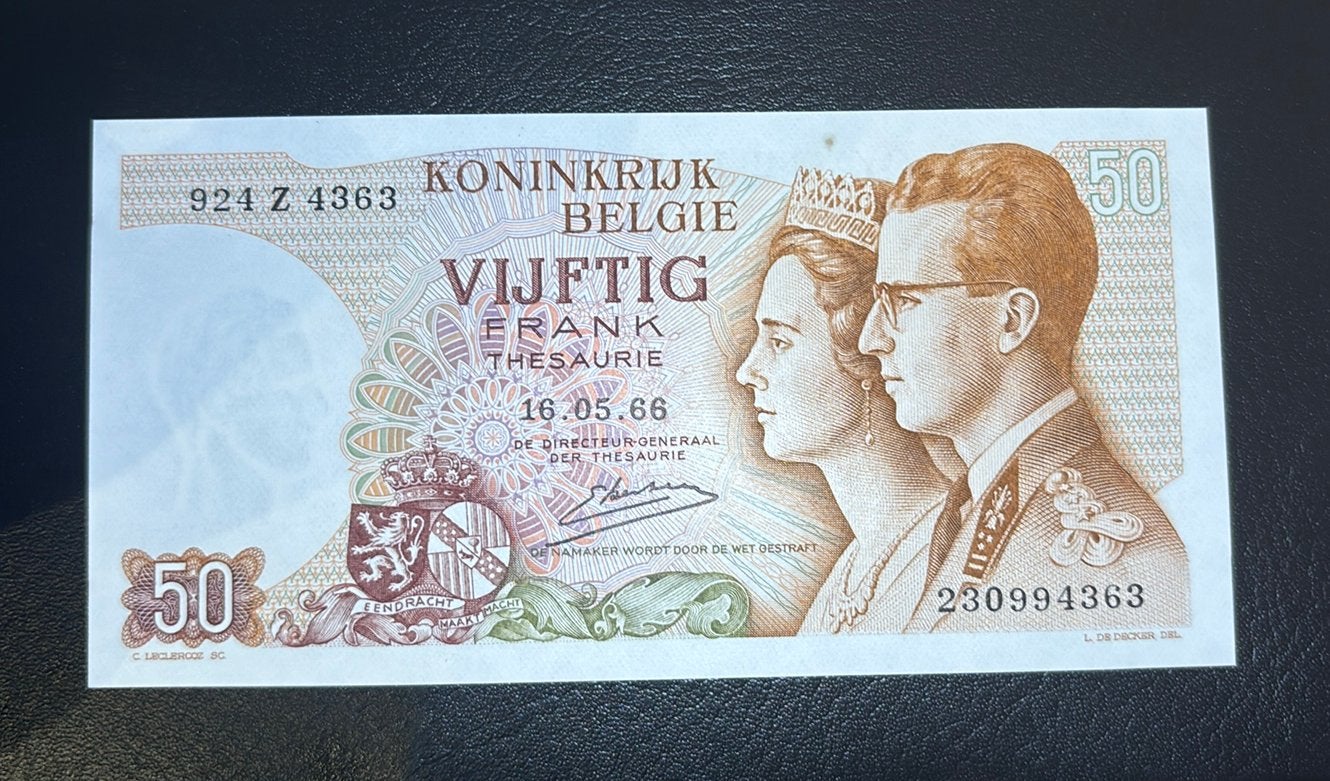 Biljet 50 francs Koning Boudewijn - 1966, Timbres & Monnaies, Enlèvement ou Envoi