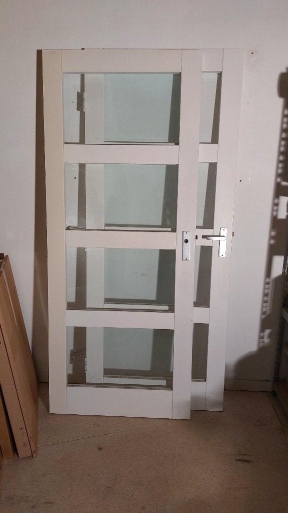 Porte intérieure en bois avec verre, Bricolage & Construction, Porte intérieure, Enlèvement, Verre, 200 à 215 cm