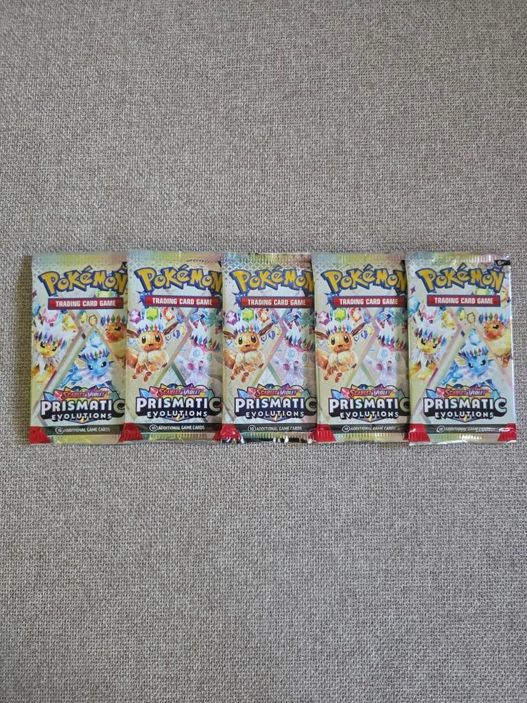 5x Prismatic Evolutions booster packs, Enlèvement ou Envoi